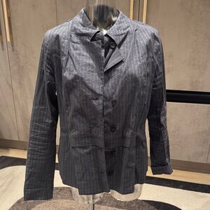 Sophisticated Charcoal Pinstripe Women's Blazer